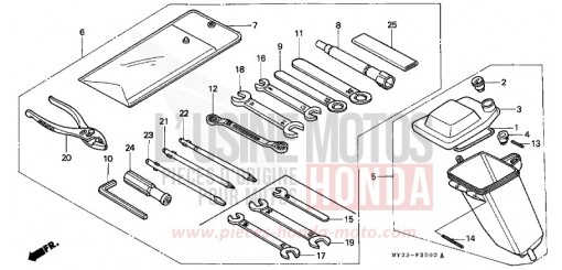 OUTILS/BOITE A OUTILS NX650R de 1994